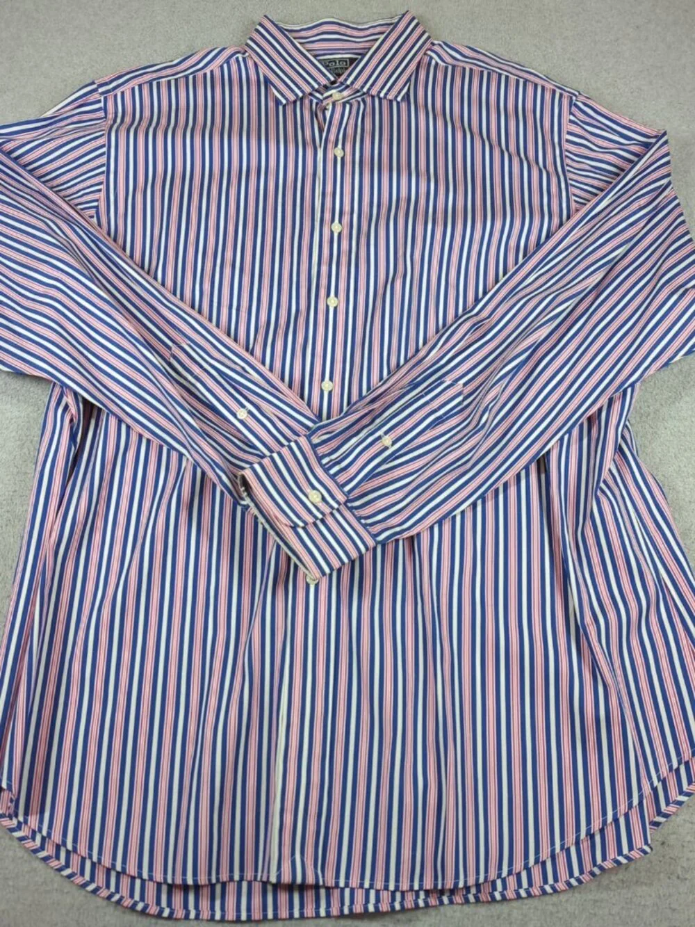 Vintage Polo Ralph Lauren Shirt Men's 17.5 Striped Regent Classic Fit Button Up